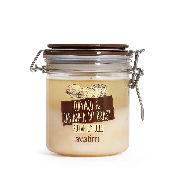 AVATIM - Scrub naturale zucchero in olio Cupuaçu e Noci Brasiliane 500g